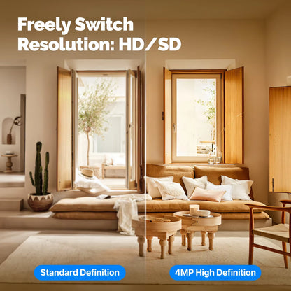 Tuya Smart Camera 4MP, Wifi 360° Indoor Pan/Tilt with Night Vision, Motion Tracking, 2-Way Audio, for Home Security