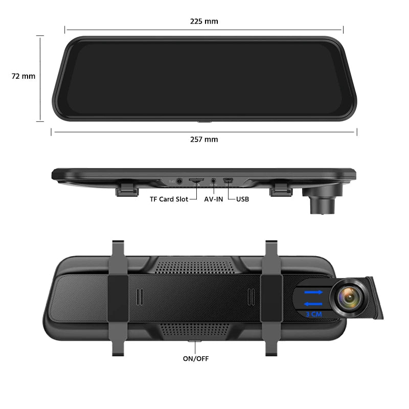 2K Car DVR WIFI GPS Stream Media Mirror Optional 1080P Car Video Camera Night Vision Loop Recording 24H Parking Black Box