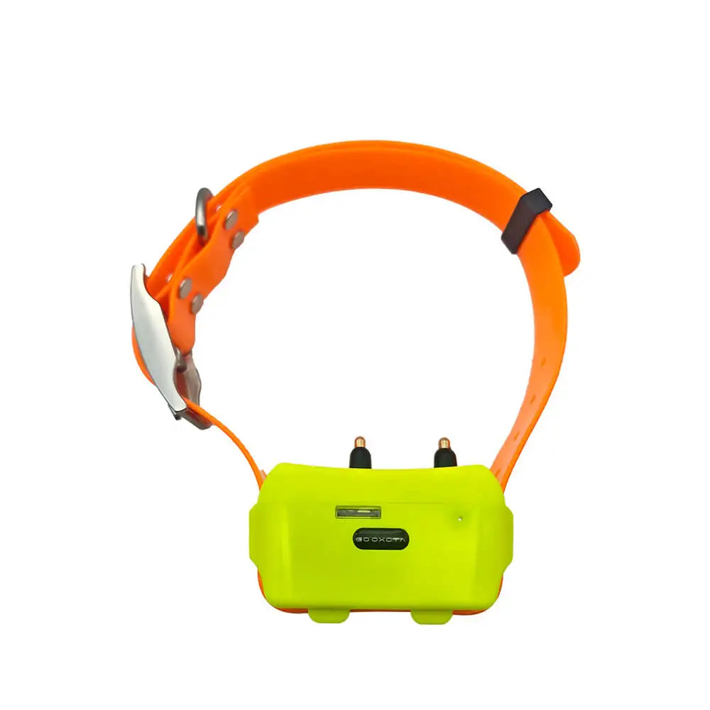 4G Pet Tracker Hound GPS Collar in orange, back view showing the GPS tracker unit