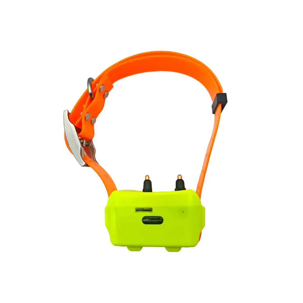 4G Pet Tracker Hound GPS Collar in orange, front view showing the GPS tracker unit
