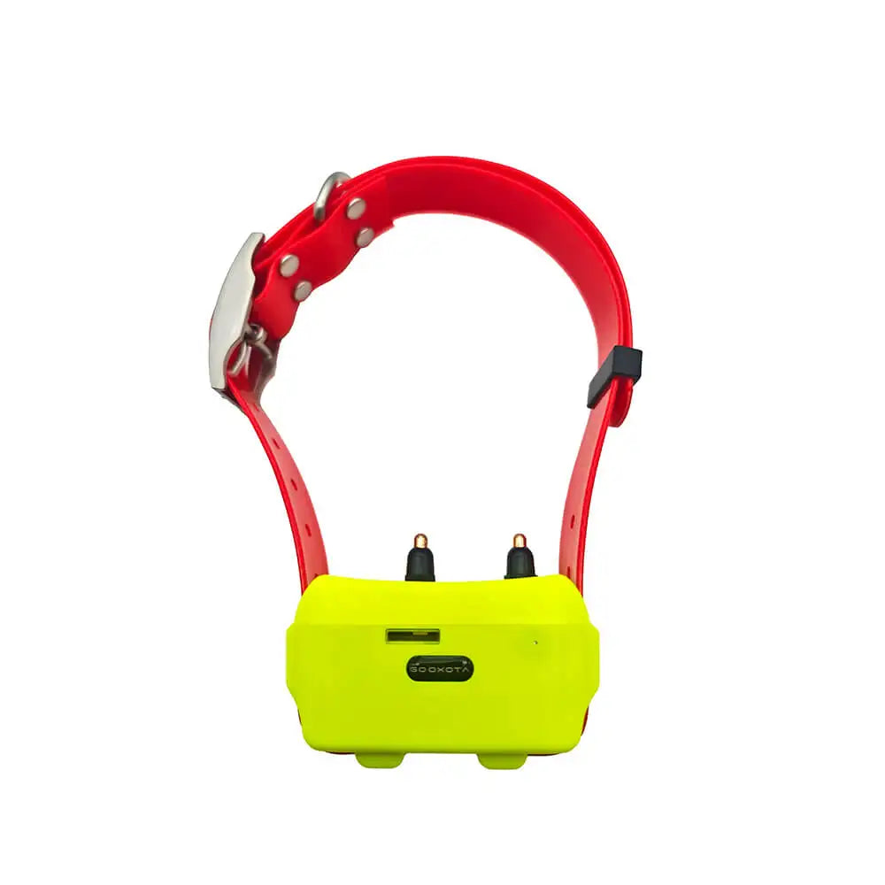 4G Pet Tracker Hound GPS Collar in red, back view showing the GPS tracker unit