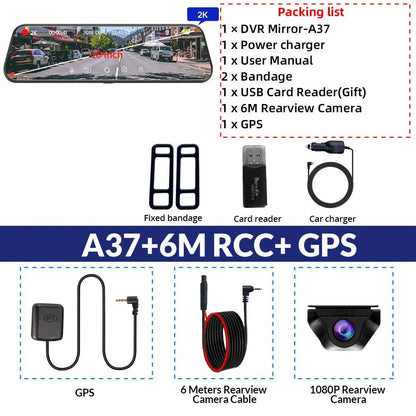 2K Car DVR WIFI GPS Stream Media Mirror Optional 1080P Car Video Camera Night Vision Loop Recording 24H Parking Black Box