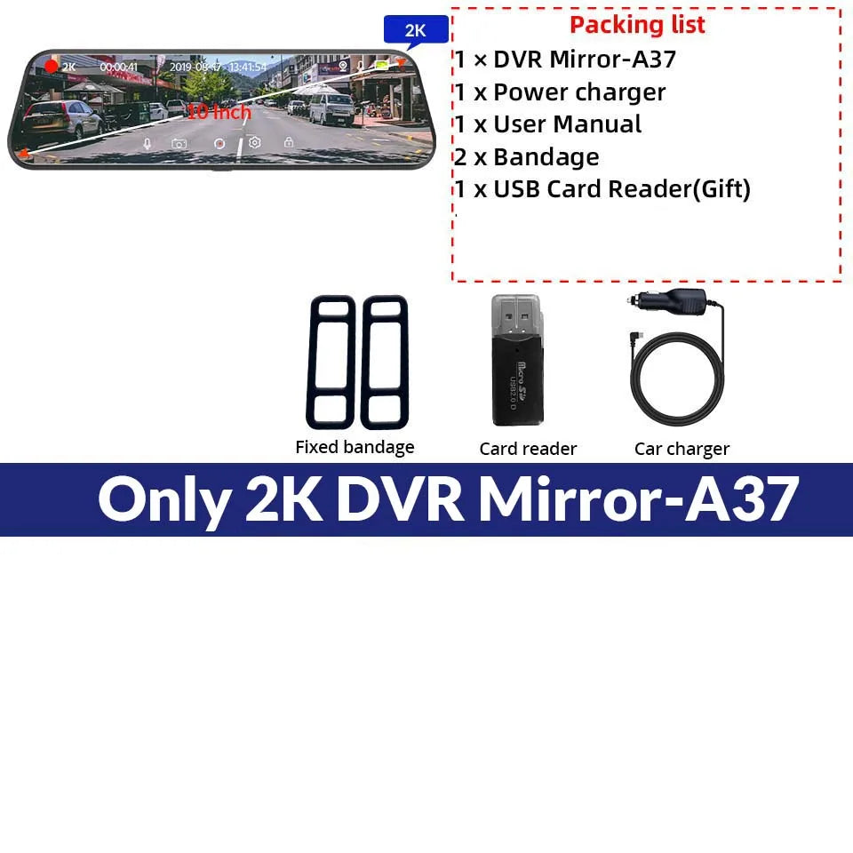 2K Car DVR WIFI GPS Stream Media Mirror Optional 1080P Car Video Camera Night Vision Loop Recording 24H Parking Black Box