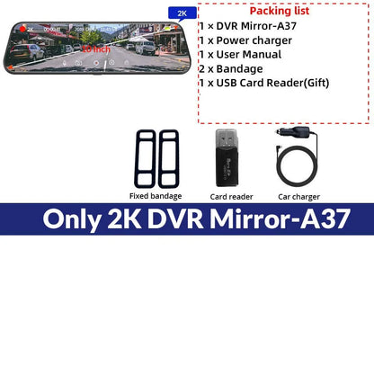 2K Car DVR WIFI GPS Stream Media Mirror Optional 1080P Car Video Camera Night Vision Loop Recording 24H Parking Black Box