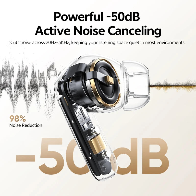QCY Melobuds N20 Wireless Earbuds — Adaptive ANC, 13mm Drivers, Bluetooth 6.0