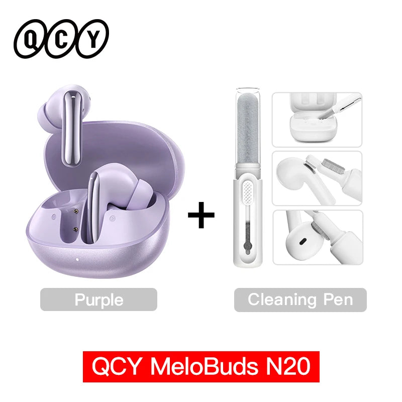 QCY Melobuds N20 Wireless Earbuds — Adaptive ANC, 13mm Drivers, Bluetooth 6.0