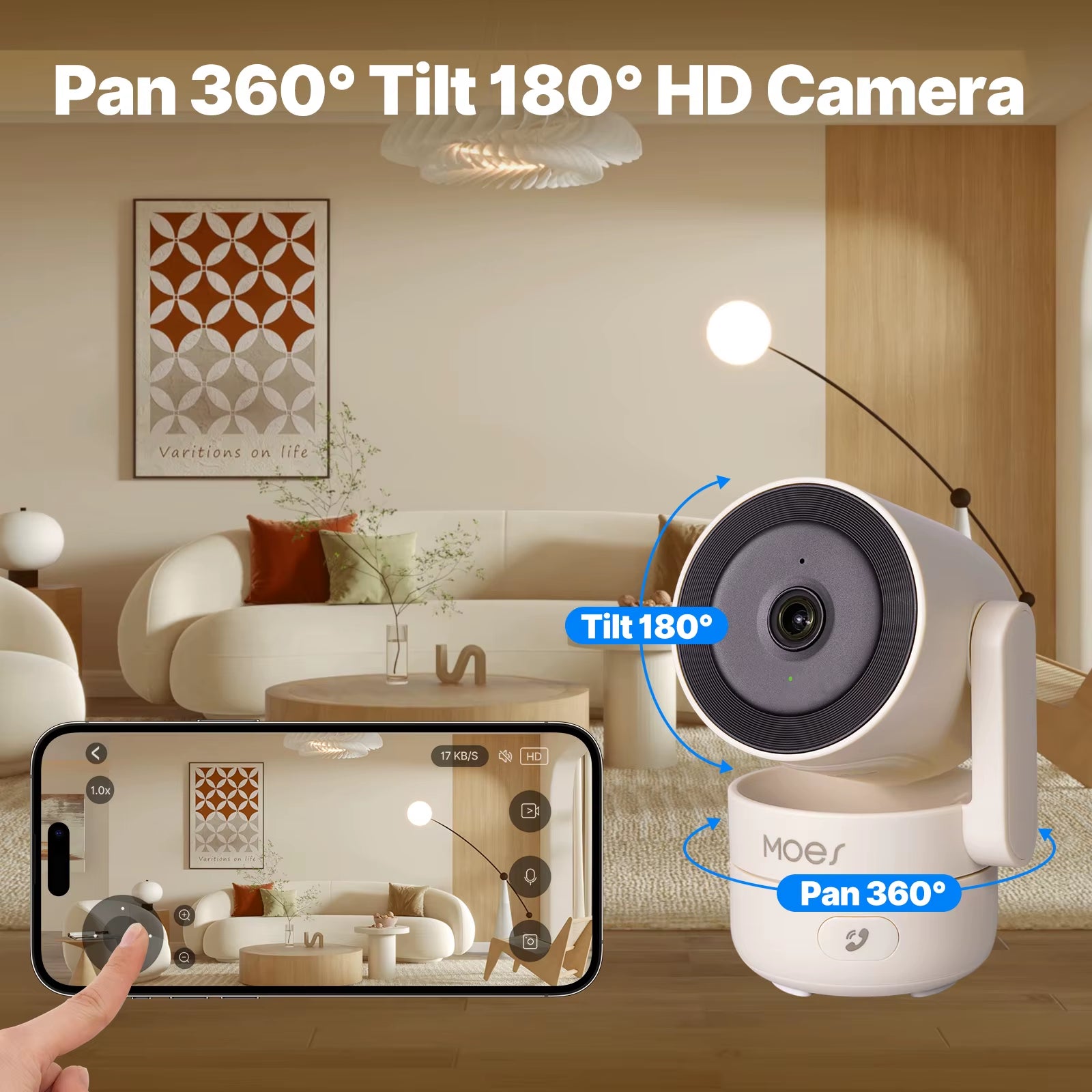 Tuya Smart Camera 4MP, Wifi 360° Indoor Pan/Tilt with Night Vision, Motion Tracking, 2-Way Audio, for Home Security