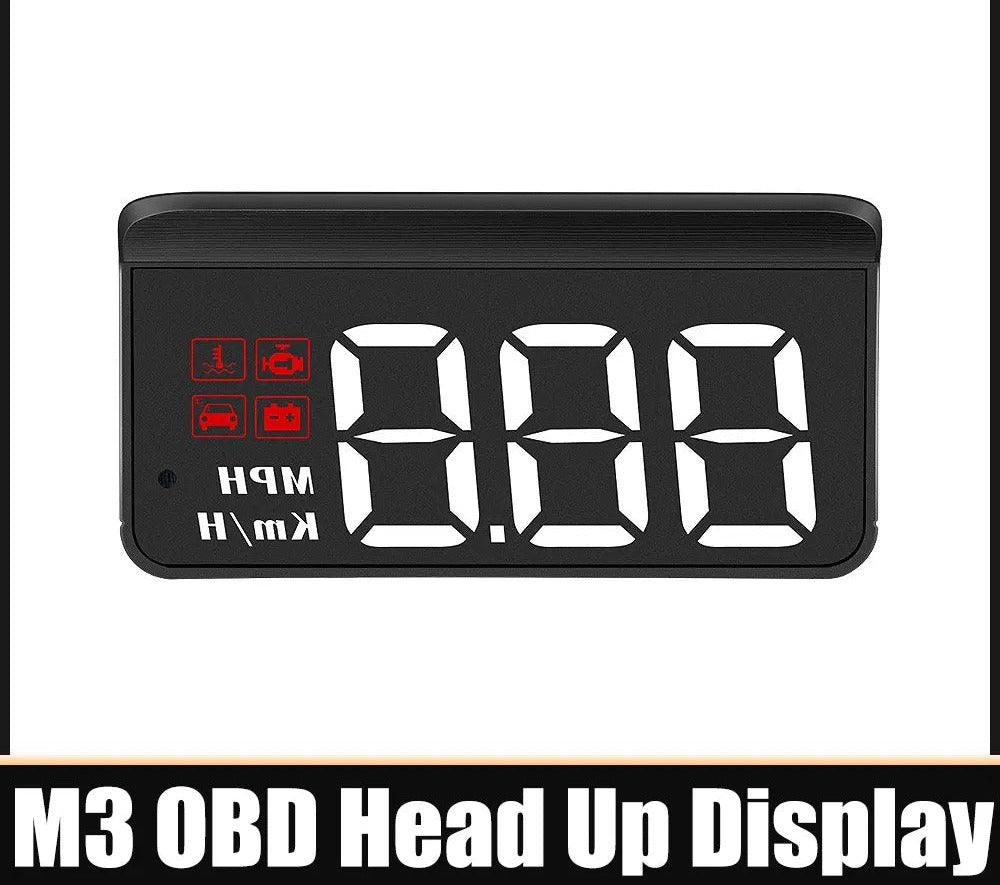 Car HUD M3 OBD2 Head-Up Display unit, black digital speedometer