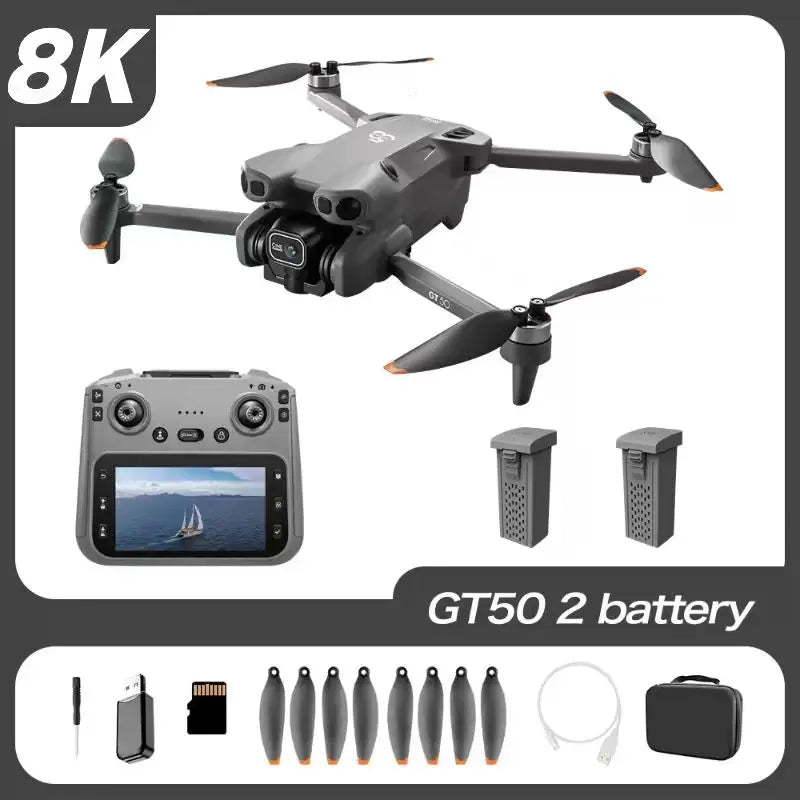 GT50 Drone 360° Obstacle Avoidance 8K Professional WIFI Aerial Photography Brushless Motor Foldable Quadcopter Dron Toys