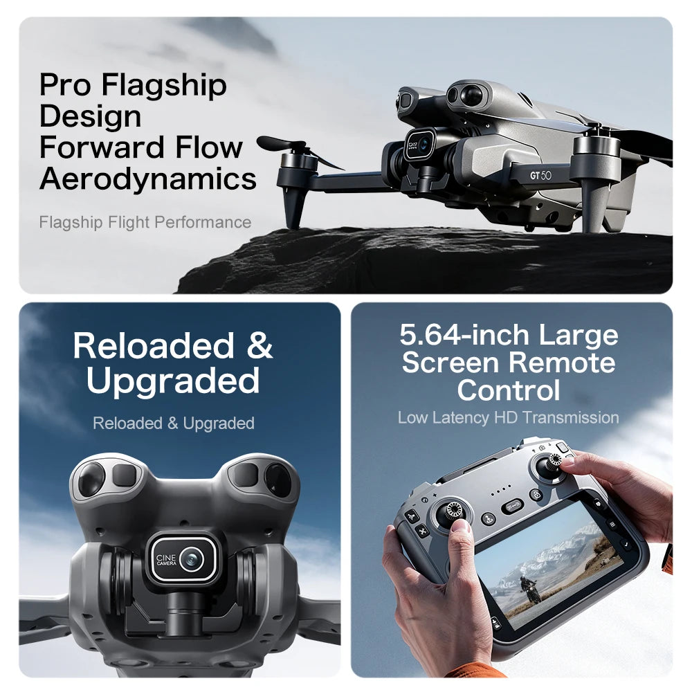 GT50 Drone 360° Obstacle Avoidance 8K Professional WIFI Aerial Photography Brushless Motor Foldable Quadcopter Dron Toys