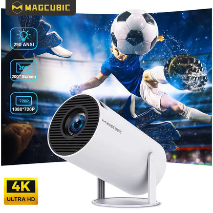 Magcubic HY300 Pro projector with 4K Ultra HD support, 290 ANSI lumens, and up to 200-inch screen size