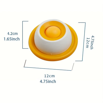 Interactive Lick Mat Slow Feeder Bowl in orange, size diagram showing 12cm diameter