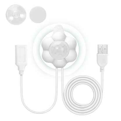 Smart water sensor accessory kit for the pet fountain, including suction mounts and USB charging cable.