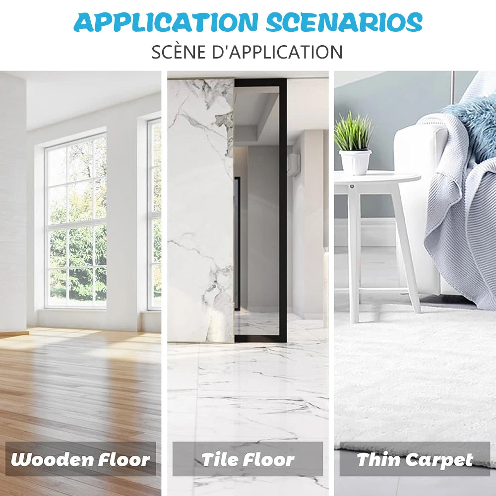 Smart Cat Toy Ball rolling on wood floor, tile floor, and thin carpet application scenarios