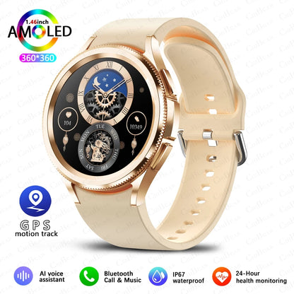 Watch 6 Classic smartwatch in champagne gold case with silicone sport band
