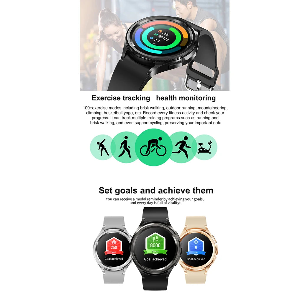 Watch 6 Classic smartwatch multi-sport tracking modes including running, cycling, and swimming icons